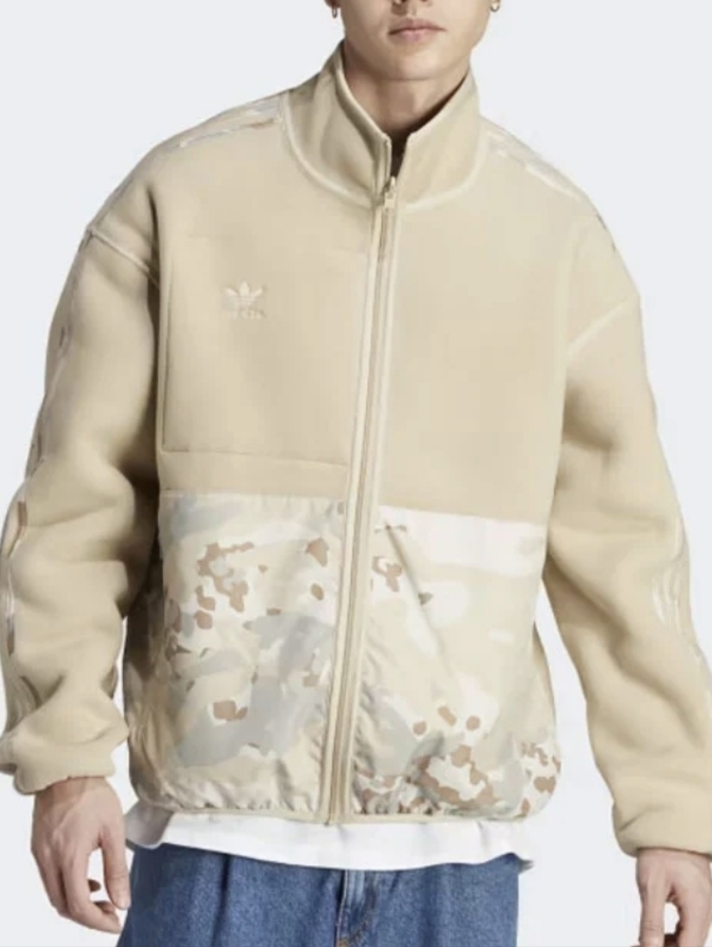 Adidas Originals Graphics Camo Oversized Reversible Fleece Jacket-Size Large - Picture 3 of 16